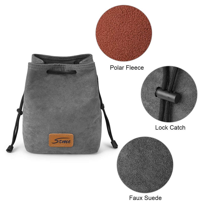 S-ZONE Soft Camera Bag DSLR Insert Handbag Drawstring Lens Case Compatible with Canon Nikon Sony - Image 2